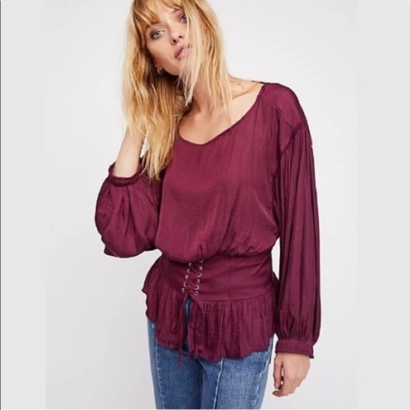 Free People Tops - NWOT Free People darling dreamer top in mulberry